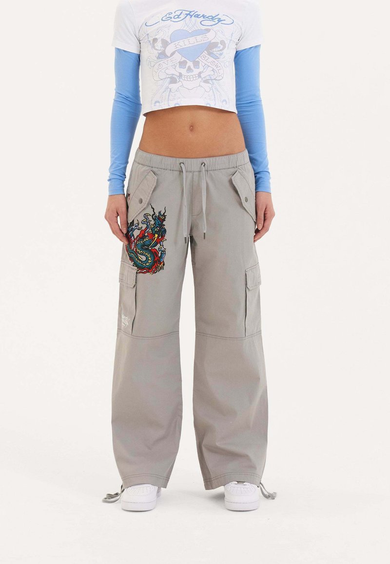 Ed Hardy TWISTED DRAGON - Cargobukser - grey