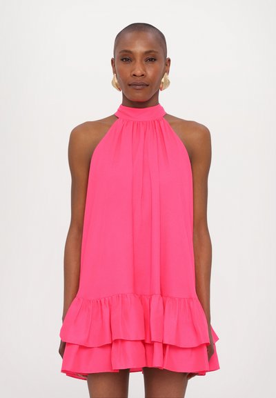 Alice + Olivia ERNA HALTER TIERED MINI DRESS - Rochie cocktail/Rochie petrecere - pink