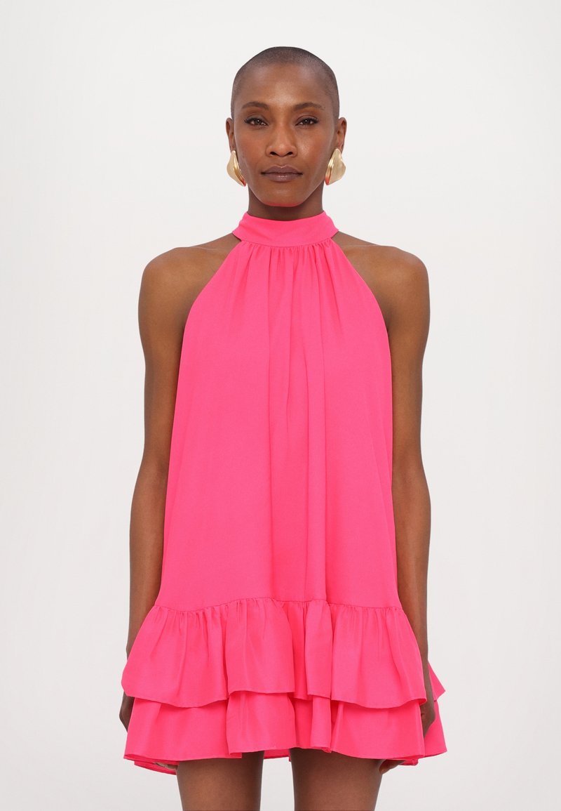 Alice + Olivia ERNA HALTER TIERED MINI DRESS - Kokteiļkleita/ballīšu kleita - pink