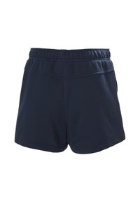 Námořnické modré sportovní šortky vyrobené z měkké bavlněné směsi, s elastickým pasem a jednoduchým, nezdobeným designem.