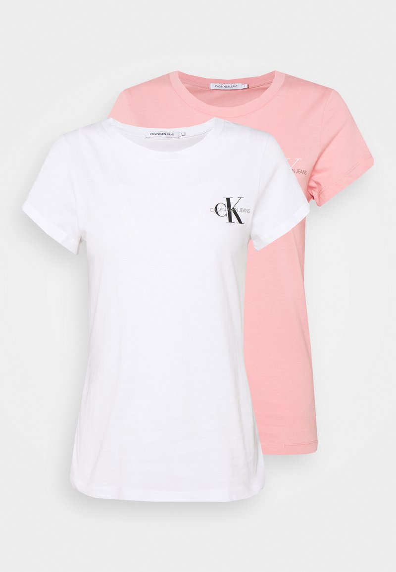 Calvin Klein Jeans MONOLOGO SLIM TEE 2 PACK - T-shirt básica - pink
