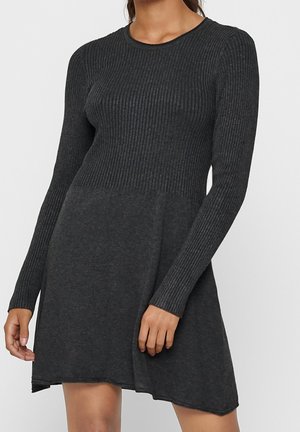 Gebreide jurk - mottled dark grey