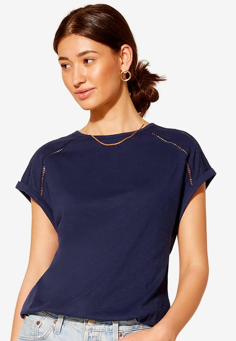 Friends Like These SHORT SLEEVE LADDER TRIM BUBBLE HEM PETITE - - Basic póló - blue