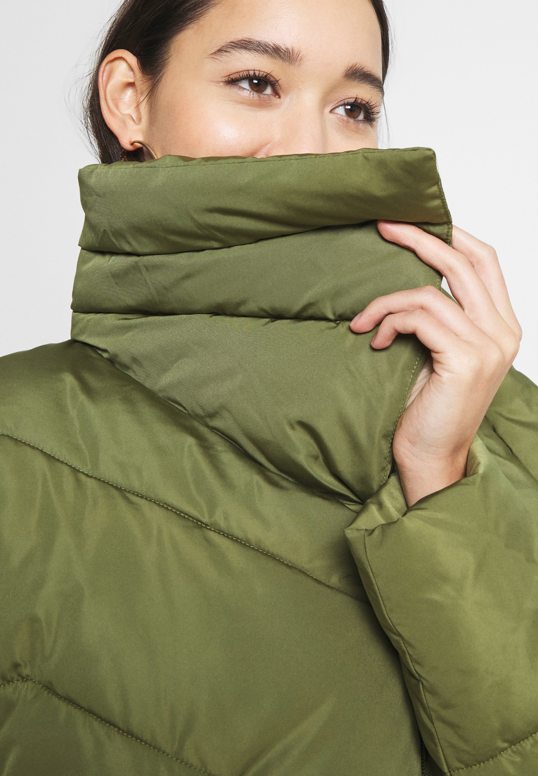 olive green padded jacket