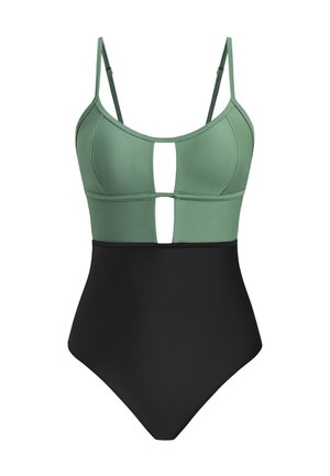 Cupshe CAPTIVATING CONTRAST CUTOUT  - Costume da bagno - green black