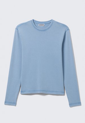 Weekday, RIBBED LONG-SLEEVED T-SHIRT - Topper langermet - blue medium