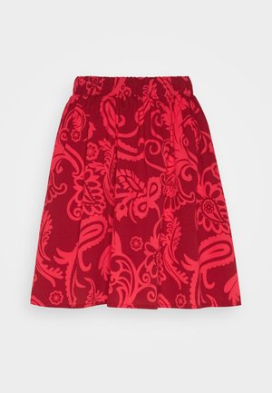 VILA VILOUISA SHORT SKIRT - Minisvārki - beet redchecks/love potion