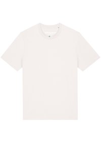 Witte katoenen T-shirt met ronde hals en korte mouwen. Eenvoudig design, lichtgewicht stof en geen zichtbare patronen of logo's.
