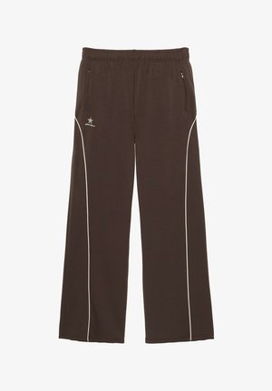 PULL&BEAR, FLOWING WITH CONTRAST STITCHING - JOGGERS < - Pantalon de survêtement - brown