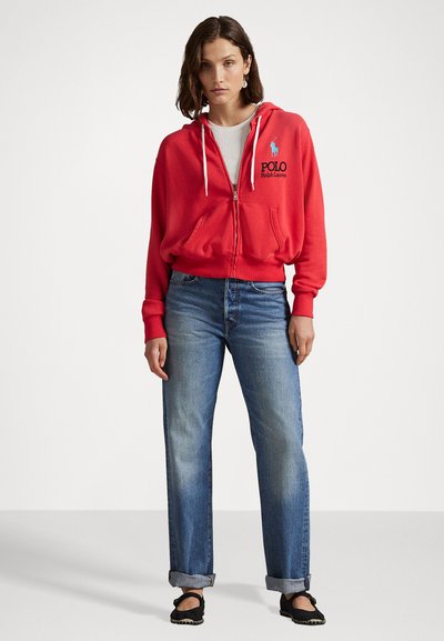 Polo Ralph Lauren BIG PONY LIGHTWEIGHT FLEECE ZIP HOODIE - Tröja med dragkedja - deep orangey red