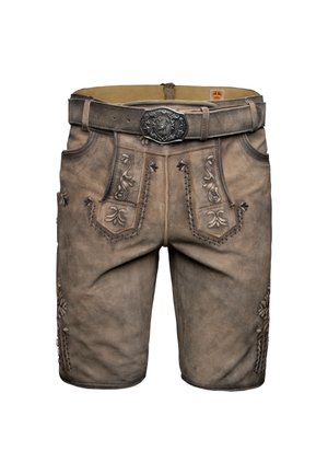 Leather trousers - zement