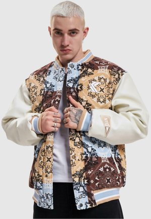 Karl Kani OG BLOCK PAISLEYCOLLEGE - Bomber Jacket - light blue multicolor