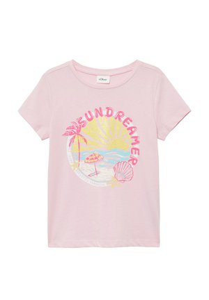 MIT GLITZER - T-Shirt print - zartrosa