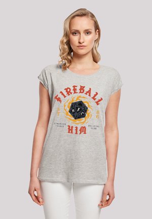 STRANGER THINGS FIREBALL DICE 86 NETFLIX TV SERIES - Print T-shirt - heather grey