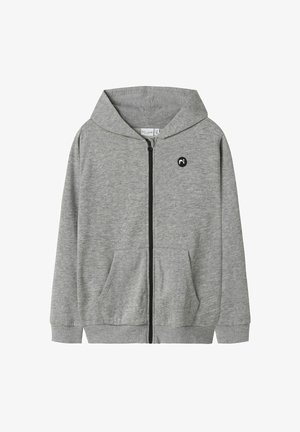 NKMVIMO CARD BRU - Majica s kapuljačom i patentnim zatvaračem - grey melange