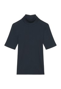 STAND-UP COLLAR SHORT SLEEVE - Basic T-shirt - deep blue sea