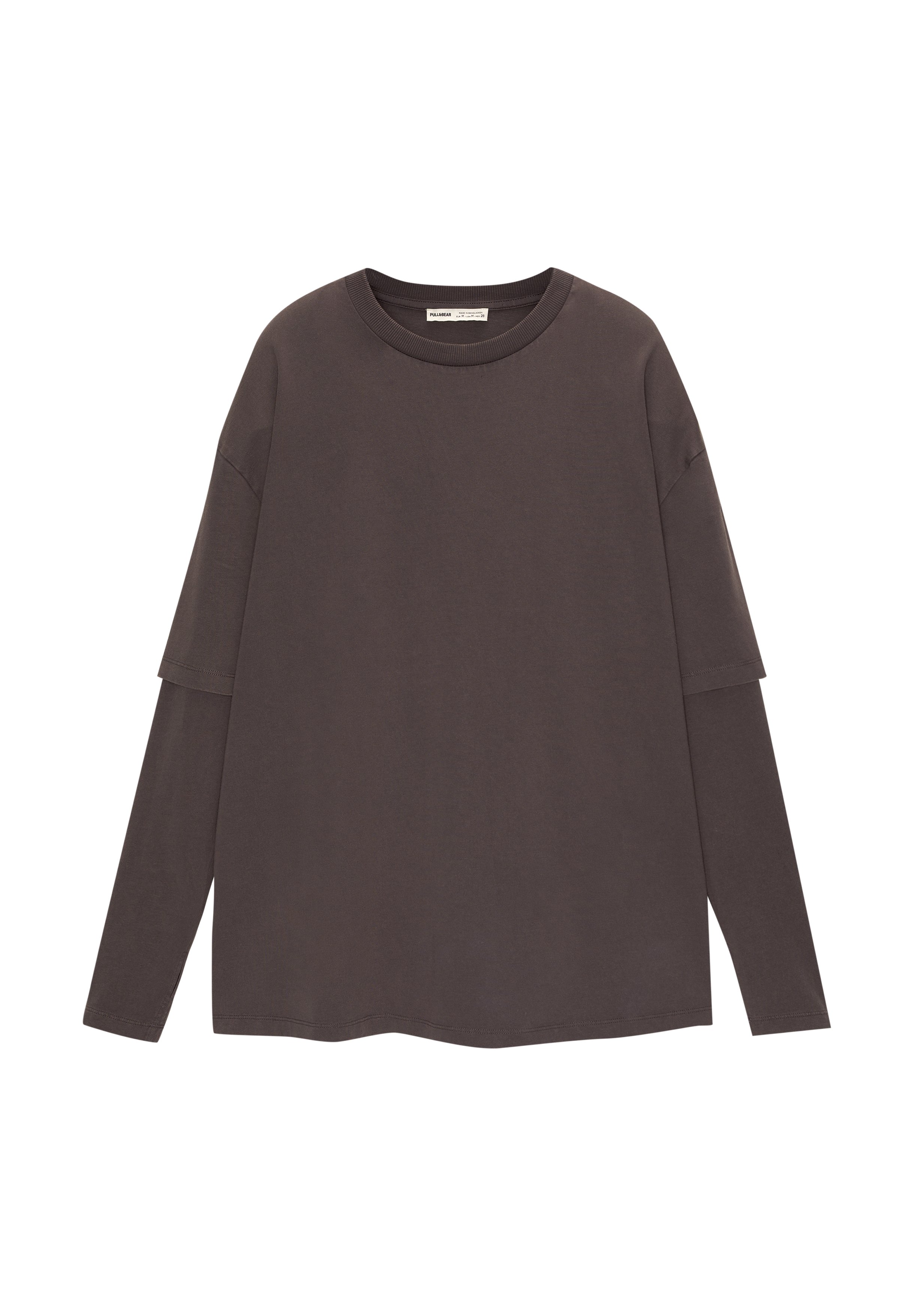 PULL&BEAR STRIPED - T-shirt à Manches Longues - Orange