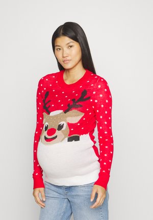 Vero Moda Maternity VMMICELAND  XMAS - Pulóver - chinese red