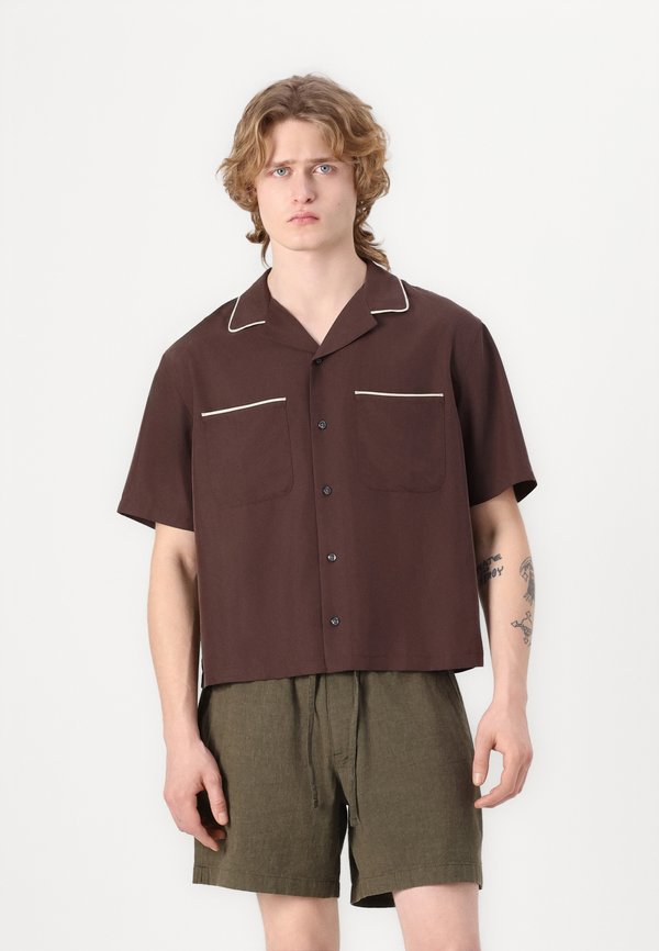 Camp Collar Cropped Cupro Shirt - Shirt