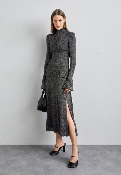 Proenza Schouler White Label LIDIA SKIRT - A-silueta svārki - black/silver