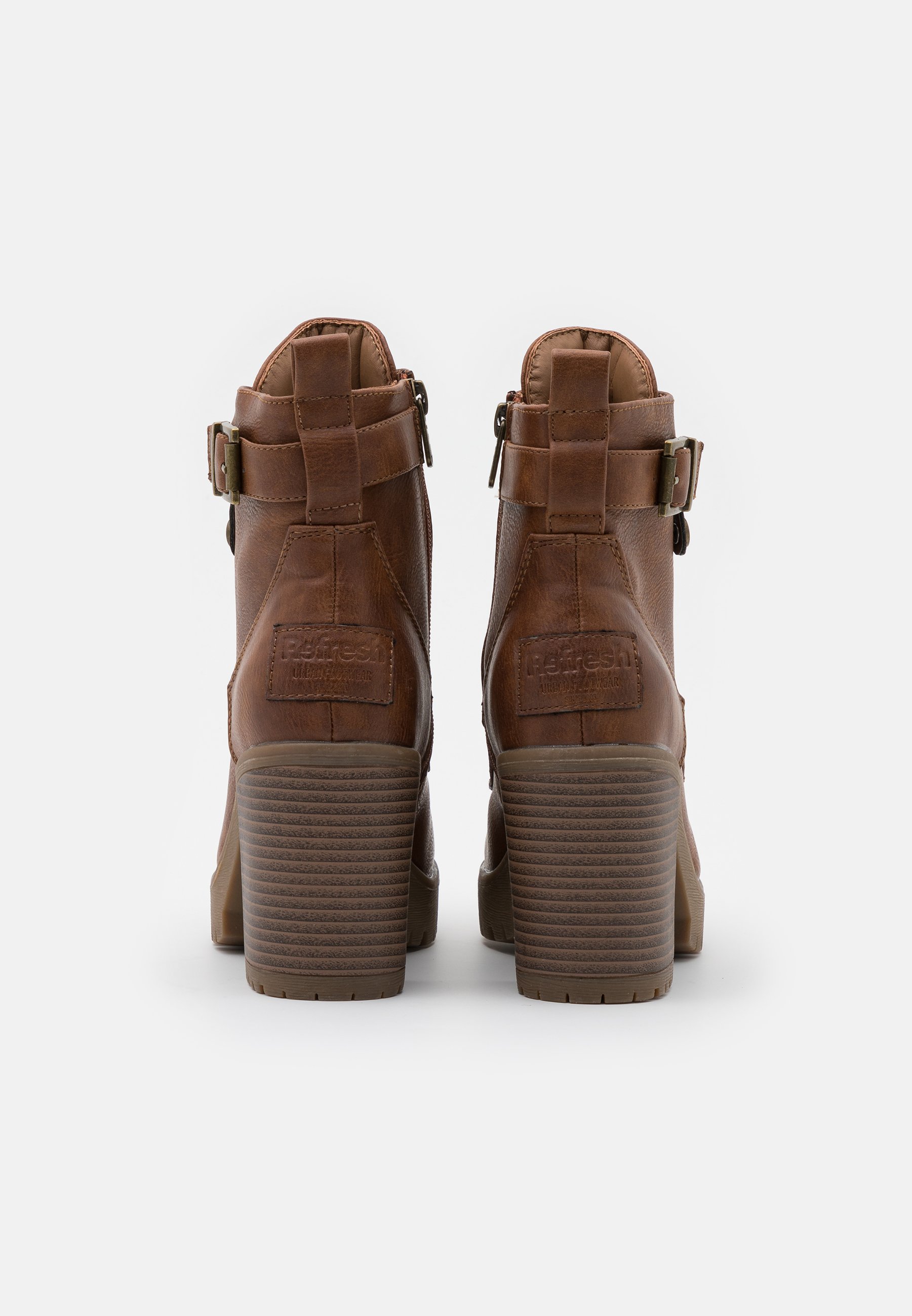 Refresh Enkellaarsjes met hoge hak - camel/Cognac - Zalando.nl