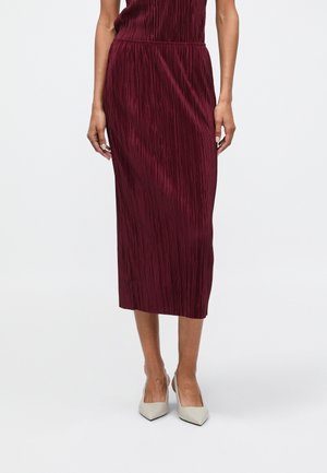 PLISSE MIDI SKIRT - Plisséskjørt - berry glaze