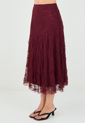 REGULAR FIT - Gonna a campana - burgundy