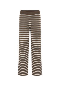MILA STRIPED - Trousers - fondue fudge rice stripe