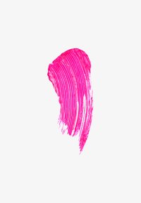 Fuksia rosa malingsstrøk med synlige penselstrukturer, svakt buet form og en blank finish mot en hvit bakgrunn.