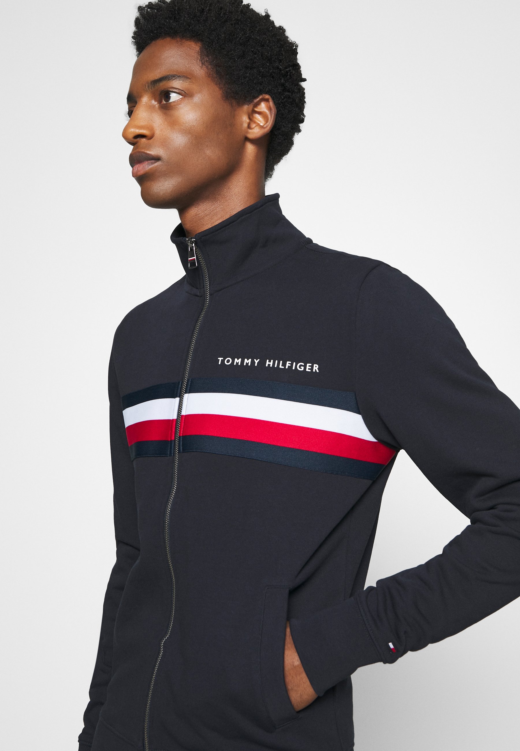 tommy hilfiger logo zip through