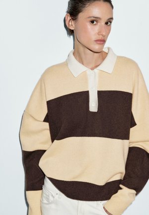 STRIPED SWEATER - Långärmad tröja - yellow