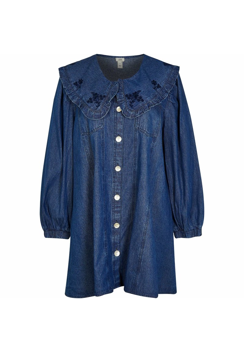 river island denim shirt dress Denim Button Through Mini Shirt Dress