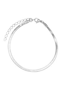 Sølvkjedearmbånd med et elegant, fleksibelt design. Inkluderer en hummerlås og en justerbar kjede for størrelsesvariasjon. Glatt tekstur.
