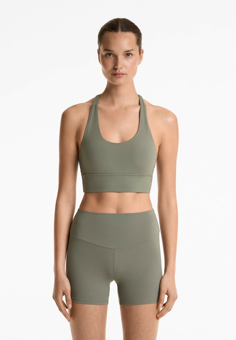 OYSHO STRAPPY BACK - Sportmelltartó könnyű sportoláshoz - khaki