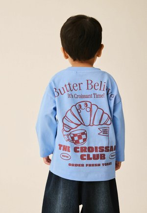 Next, REGULAR FIT - LONG SLEEVE BACK GRAPHIC T-SHIRT . - Long sleeved top - blue croissant club