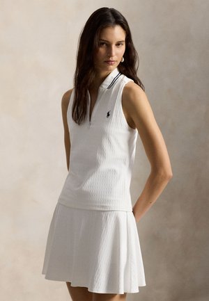 SLIM FIT SLEEVELESS RACERBACK POLO SHIRT - Svetrík - ceramic white/refined navy