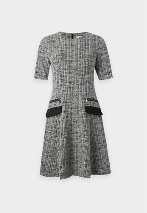 DKNY, A LINE DRESS WITH ZIPPER FLAP POCKET DETAIL - Päevakleit - black/cream
