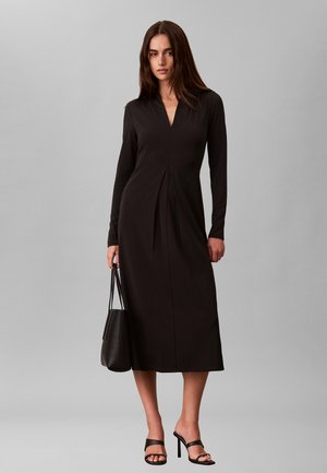 Calvin Klein, CREPE JERSEY DRAPED MIDI DRESS - Robe en jersey - black