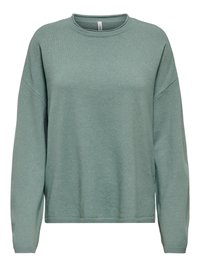 Sweat-shirt vert clair en mélange de coton doux, doté d'un col rond, de manches longues et de poignets et ourlet côtelés.