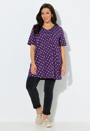 PLEATED TUNIC - T-Shirt print - dark purple
