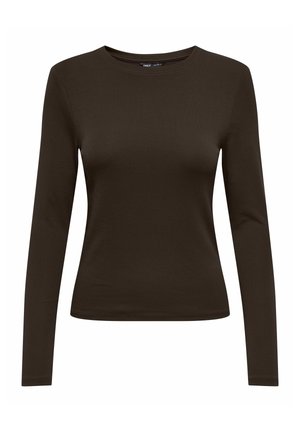 ONLY, ONLRILEY O-NECK L/S TOP JRS NOOS - Μπλούζα με μακριά μανίκια - black coffee