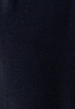 Dark navy fabric with a smooth, textured surface, featuring subtle variations in shade and a fine knit pattern.