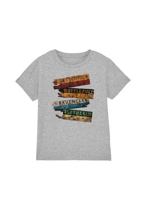 Cotton Soul, HARRY POTTER BURNT BANNERS UNISEX - Print T-shirt - mottled light grey