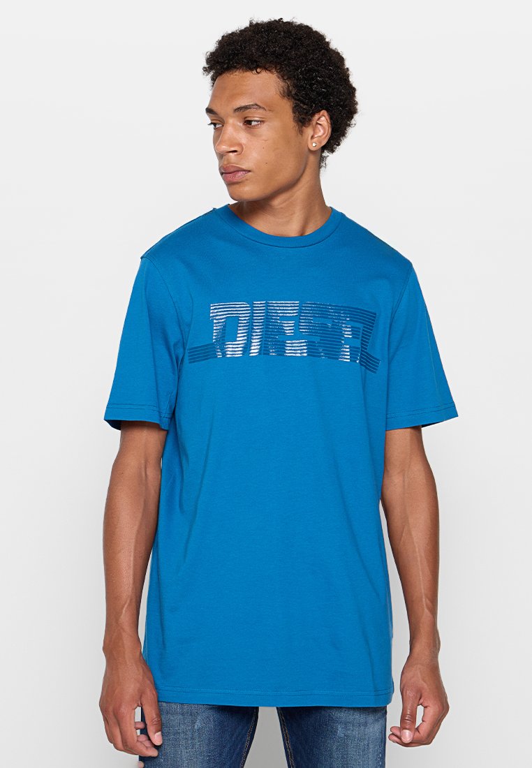 Diesel T-shirt print blauw