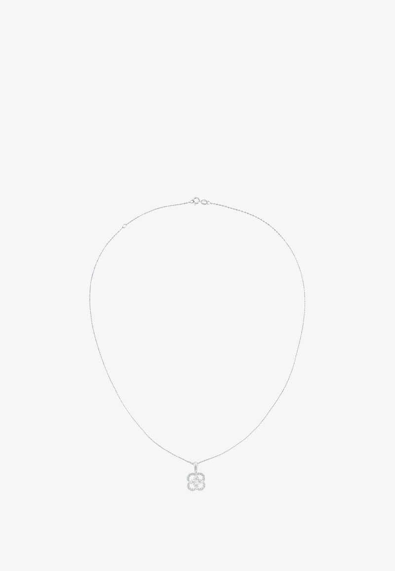 Srebrna lančić ogrlica s privjeskom u obliku cvijeta, s teksturiranim dizajnom i sigurnim kopčanjem. Privjesak je centralno postavljen i dobro istaknut.