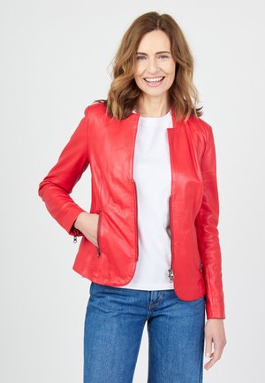 MIT KURZEM REISSVERSCHLUSS LIDA - Lederjacke - red