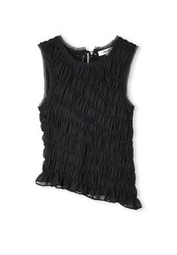 SLIM FIT DIAGONAL SMOCKED - Blouse - black