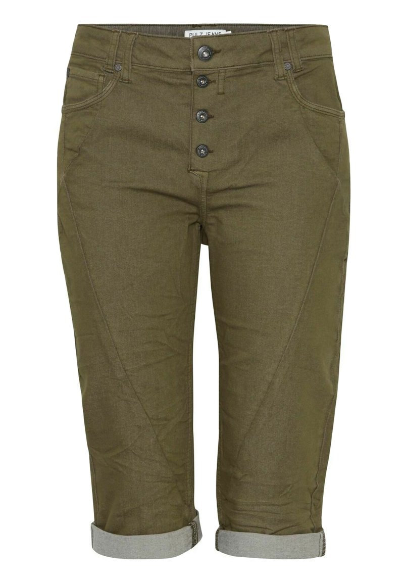 PULZ Jeansshort groen