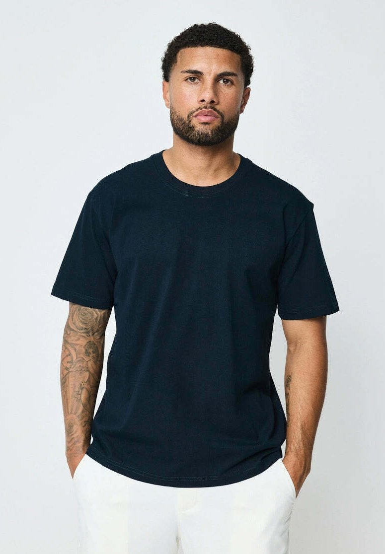 FRILIVIN UNI À COL ROND - T-shirt basique - bleu marine