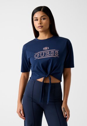 KASTENFÖRMIGES MIT LOGO - T-shirt con stampa - dunkelblau